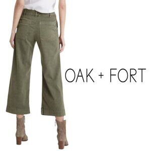 OAK + Fort Olive Green Wide Leg Jean - Size 24